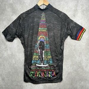 Cycology Cycling Jersey It's Cycological Men Size Large Multicolor Stripes